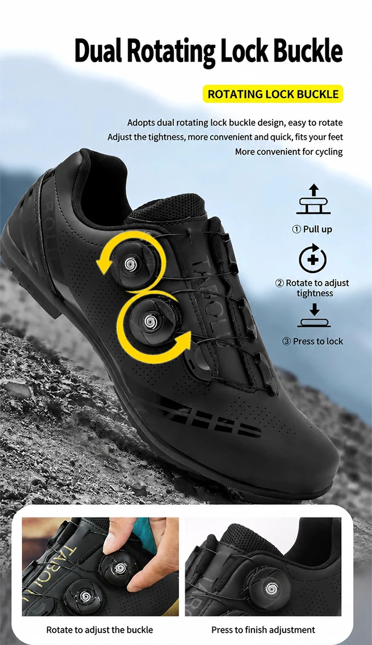 Atmungsaktive Radsportschuhe für Herren MTB Mountainbike Klickschuhe mit Harter Sohle Professionelle Renn- und Wettkampfschuhe SPD Damen Rennradschuhe – Detail 5