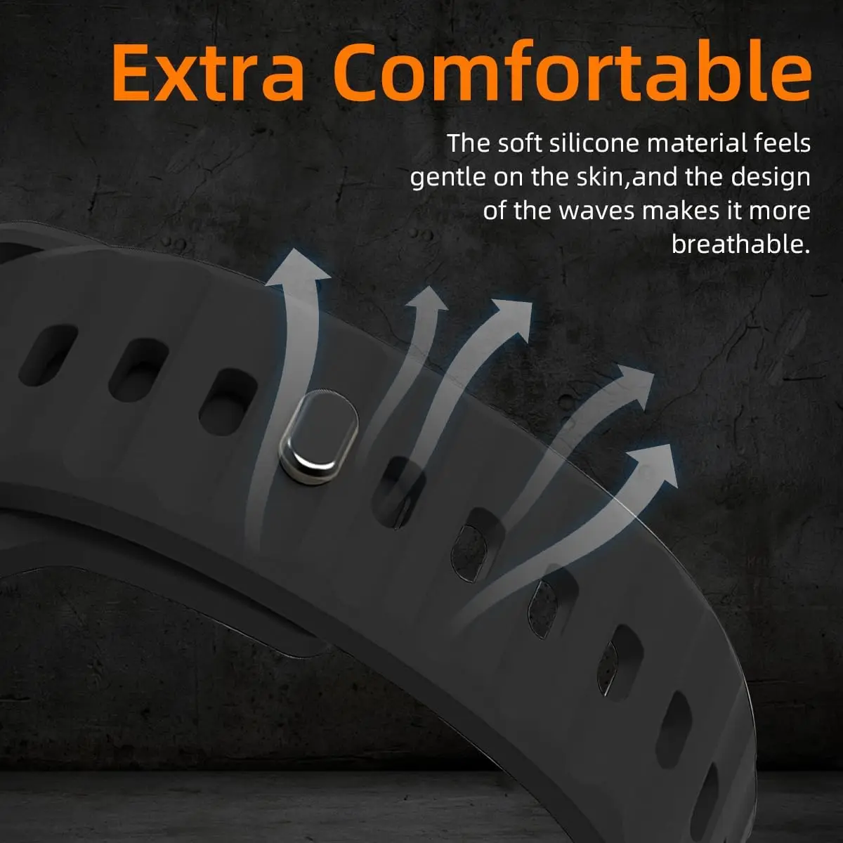 سوار سيليكون عريض لساعة سامسونج جالاكسي ، سوار رياضي بديل سوار معصم ، 26 ، 47 رباط قابل للتعديل