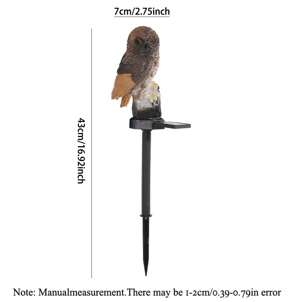 مصباح حديقة راتينج شمسي ، ببغاء ، بومة ، نسر ، مصباح زخرفي مثير للحديقة ، 1 روض