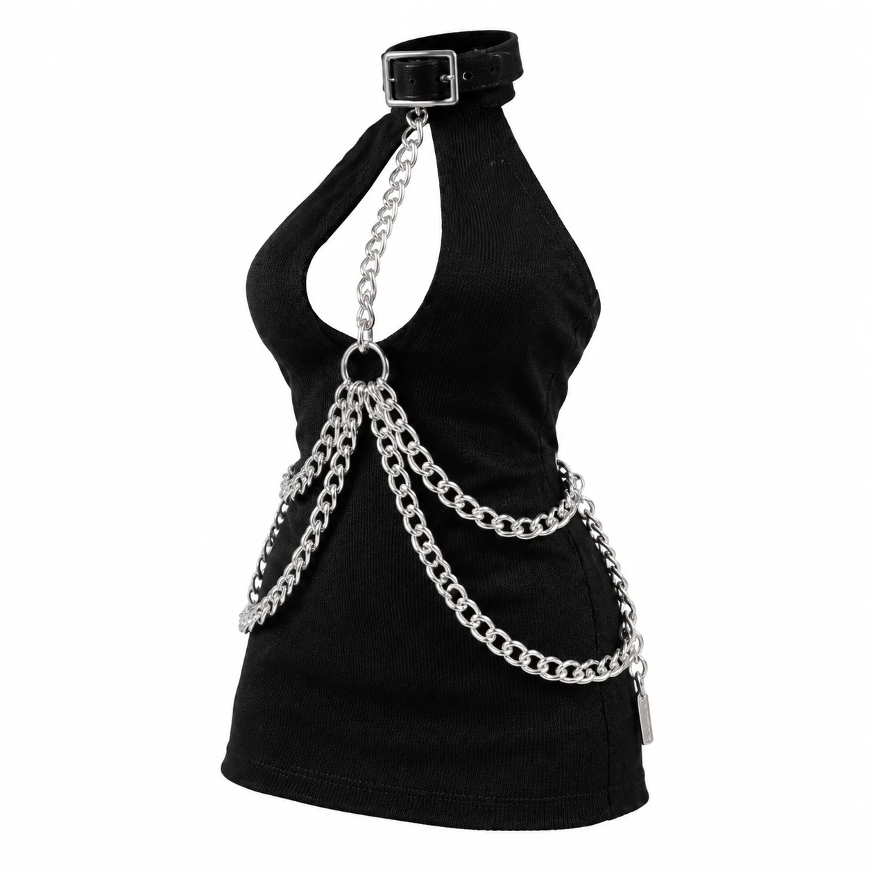 1/12 Action Figure Clothes for Snail Shell Erin Mecha Girl Kotobukiya Halter Neck Chain Cutout Sexy Bodycon Mini Dress Set