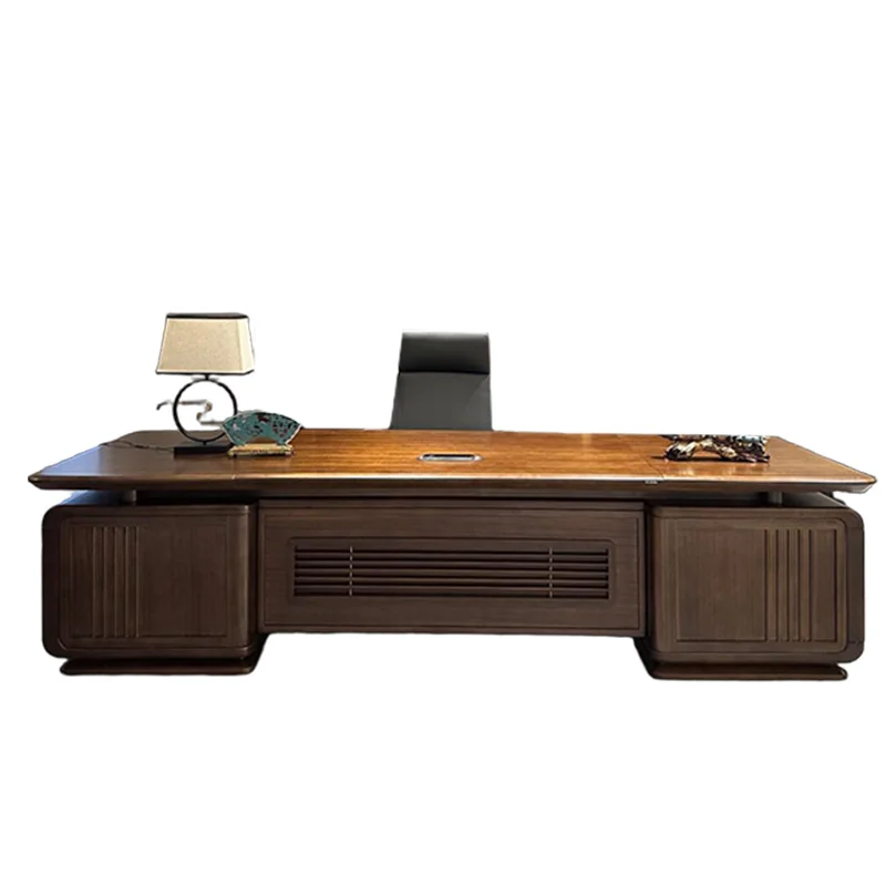 

New Chinese solid wood desk boss table and chair combination simple modern desk