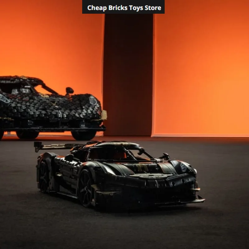 2026 New Spear Megacar 4104PCS Technical Black Supercar Model Building Blocks Super Sports Car Vehicle Toys Birthday Gifts