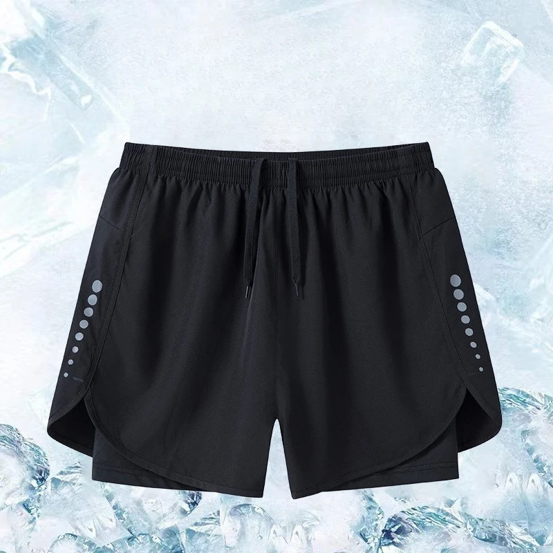 

Men's Running Shorts with Double Layer Inner Liner Cool Dry Quick-Wicking Athletic Shorts for Summer Workout Black Sport Shorts