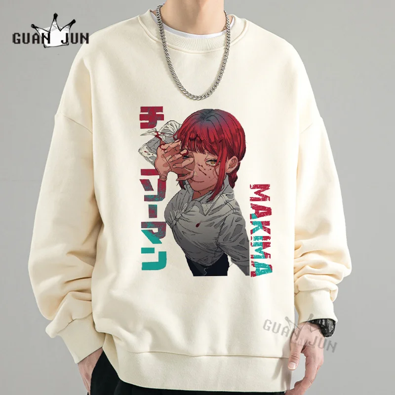 

Anime Chainsaw Man Printed Sweatshirs Power Tops Autumn Winter Women Man Harajuku Casual Pullovers Streetwear Unisex Hooodies