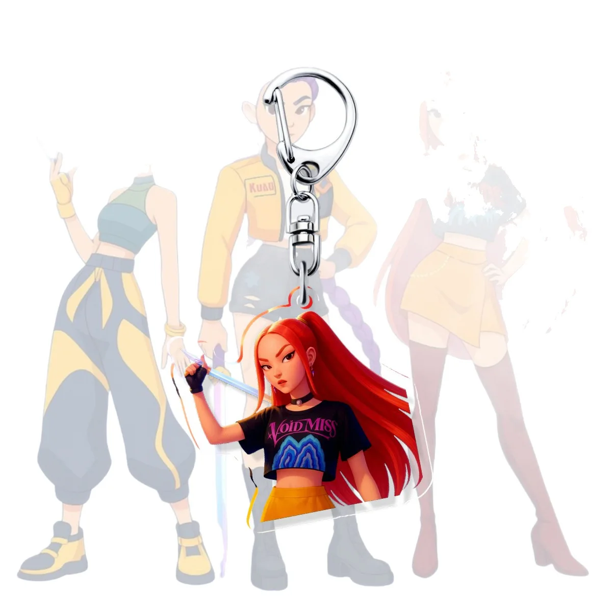 أنيمي KPop شيطان الصيادين الكرتون سلسلة مفاتيح مصنوعة من الأكريليك كيرينغ الساخن شخصية الشكل الإبداعية على ظهره مجوهرات سحر المشجعين الهدايا اللعب #5
