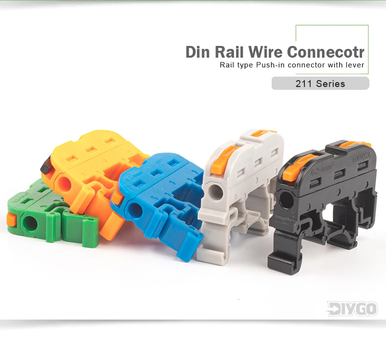 10 Stück DIN-Schienen-Klemmenblock-Drahtverbinder 211 Quick Wire Compact Splicing Conductor Fast Cable Connector Conductor – Detail 2