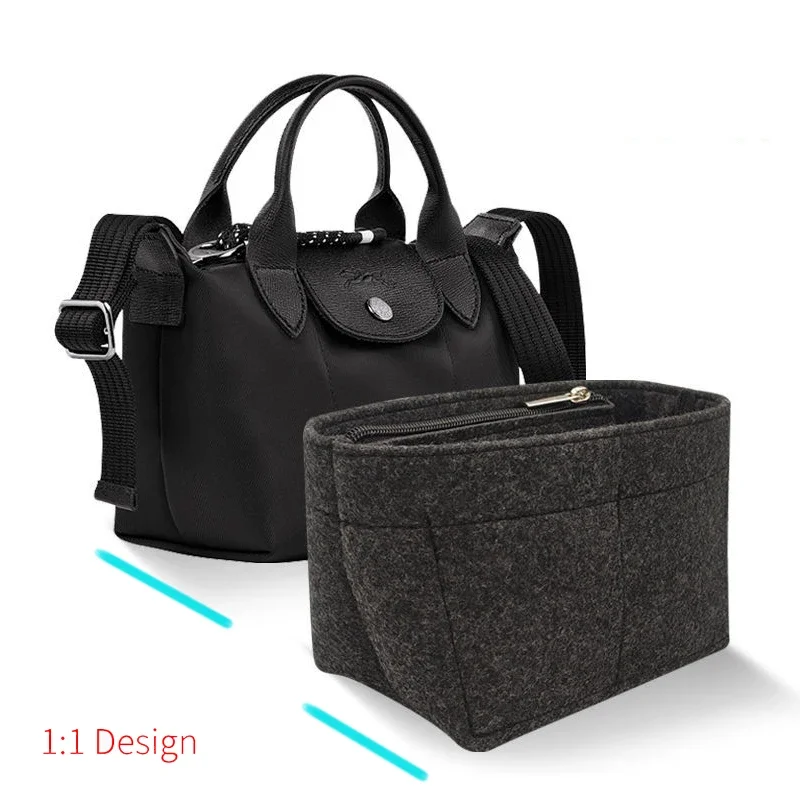 Tas kain tebal untuk Longchamp LE PLIAGE CUIR tas pegangan atas tas XS Organizer Makeup Sling Organizer perjalanan Innerg