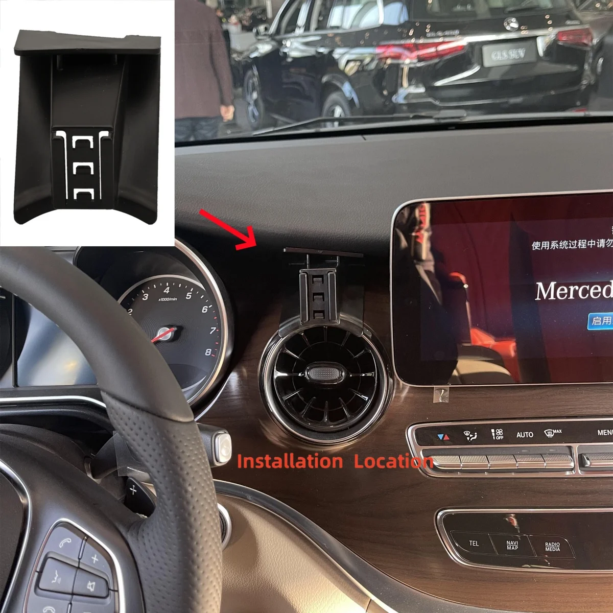 For Mercedes Benz Vito W447 2016-2021 Car Phone Holder Strong Special Fixed Bracket Base 15W Wireless Charging Cars Accessories