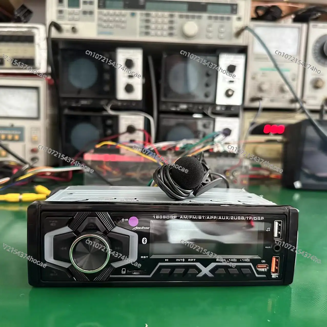 شاشة LCD لراديو السيارة 1DIN العالمية، مشغل MP3 للسيارة FM مع وظيفة مشغل الصوت والستيريو DSP