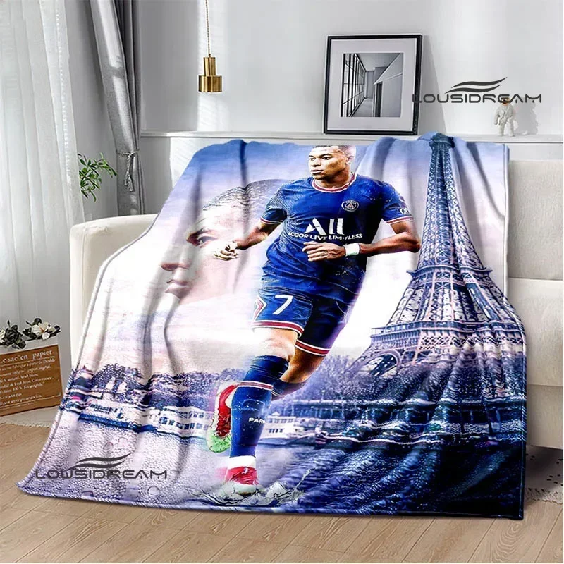 Coperte stampate 3D K-Kylian Mbappé Coperta calda Flanella Morbide e confortevoli Coperte da viaggio per la casa Fodere da letto Regalo di compleanno