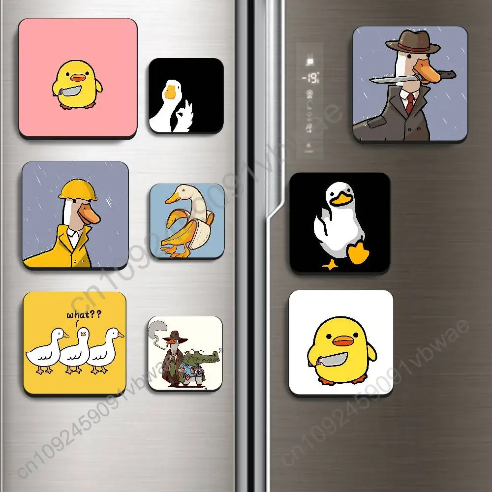 

Rainy Day Killer Duck Black Square Plastic Fridge Magnet, for Magnetic, No Trace Left, Durable, Smooth and Textured