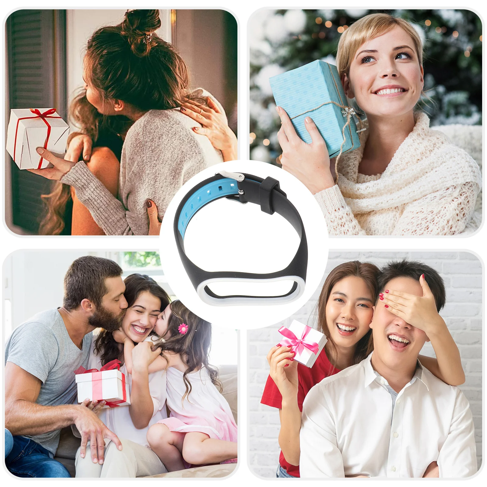 

Silicone Band Two-Tone Adjustable For 3 4 Replacement Strap Two-Tone Wristband Unisex Wristband Accessory