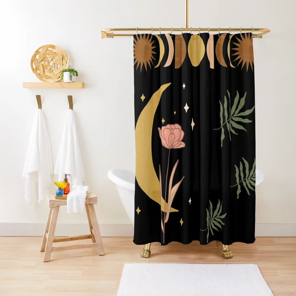 

Retro - Vintage - Moon Phases - Moon Child Cheeky Witch Sticker Pack Shower Curtain Waterproof Fabric Bathroom Curtain