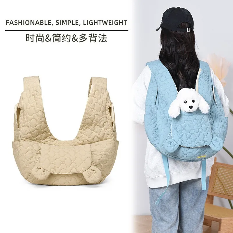 Cycling pet outing bag, small dog cross-back chest bag, new dog bag, easy-to-fold and lightweight cat bag.