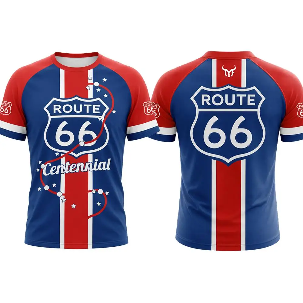 Route 66 Centennial T Shirt Men Women Vintage Road Trip Graphic Tee Retro Cycling Adventure Travel Casual Summer Crew Neck Top