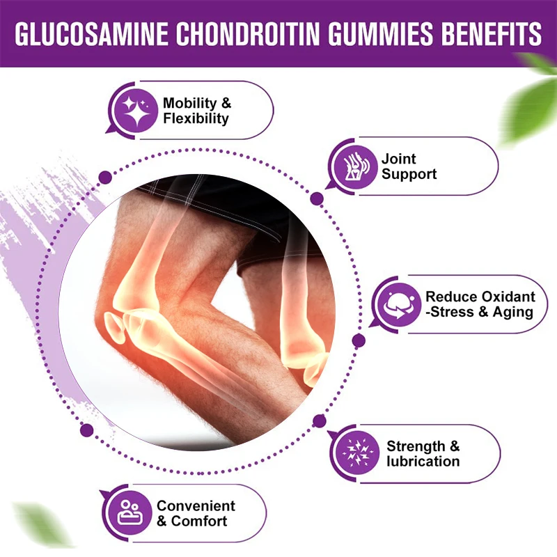 Glucosamine Chondroitin Gummies with MSM & Elderberry - Joint Health, Flexibility, Antioxidant Immune Support for Adults