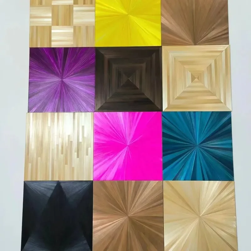 Handmade Fashion Straw Marquetry Wall Panel for Interior House Wall Decoration