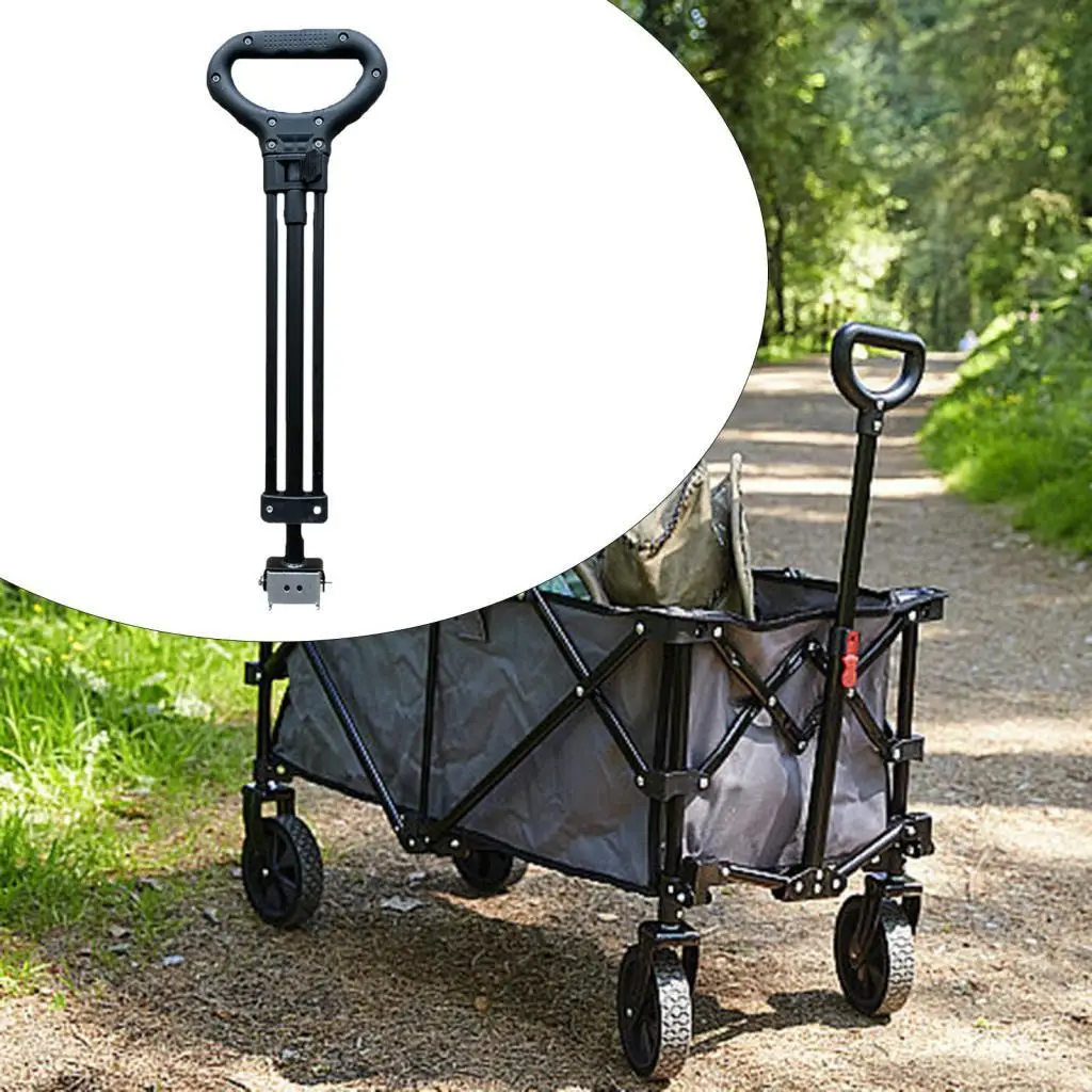 Wagon Pull Handle Retractable Spare Portable Heavy Duty Replacement Push Handle for Park Beach Camping Trolley Shopping Carts