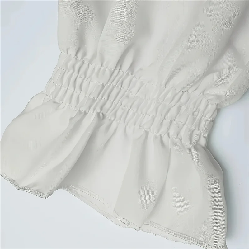 

AG-Elegant Off Shoulder Tops For Women Long Sleeve Ruffle Smocked Waist Casual Party Shirts Plus Size Blouses