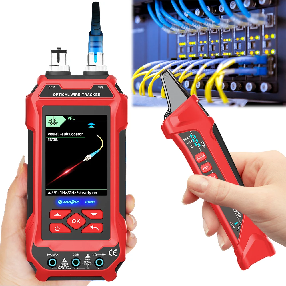 Tester per cavi di rete Tester per cavi Ethernet con collegamenti RJ45 Tracciatore per cavi POE Rilevatore di cavi di rete Tracker Riparazione di rete