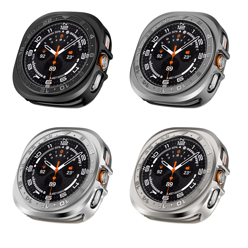 Capa de metal dura masculina de negócios de luxo para samsung galaxy ultra 2025 47mm quadro capa protetora para galaxy watch ultra 2024 47mm