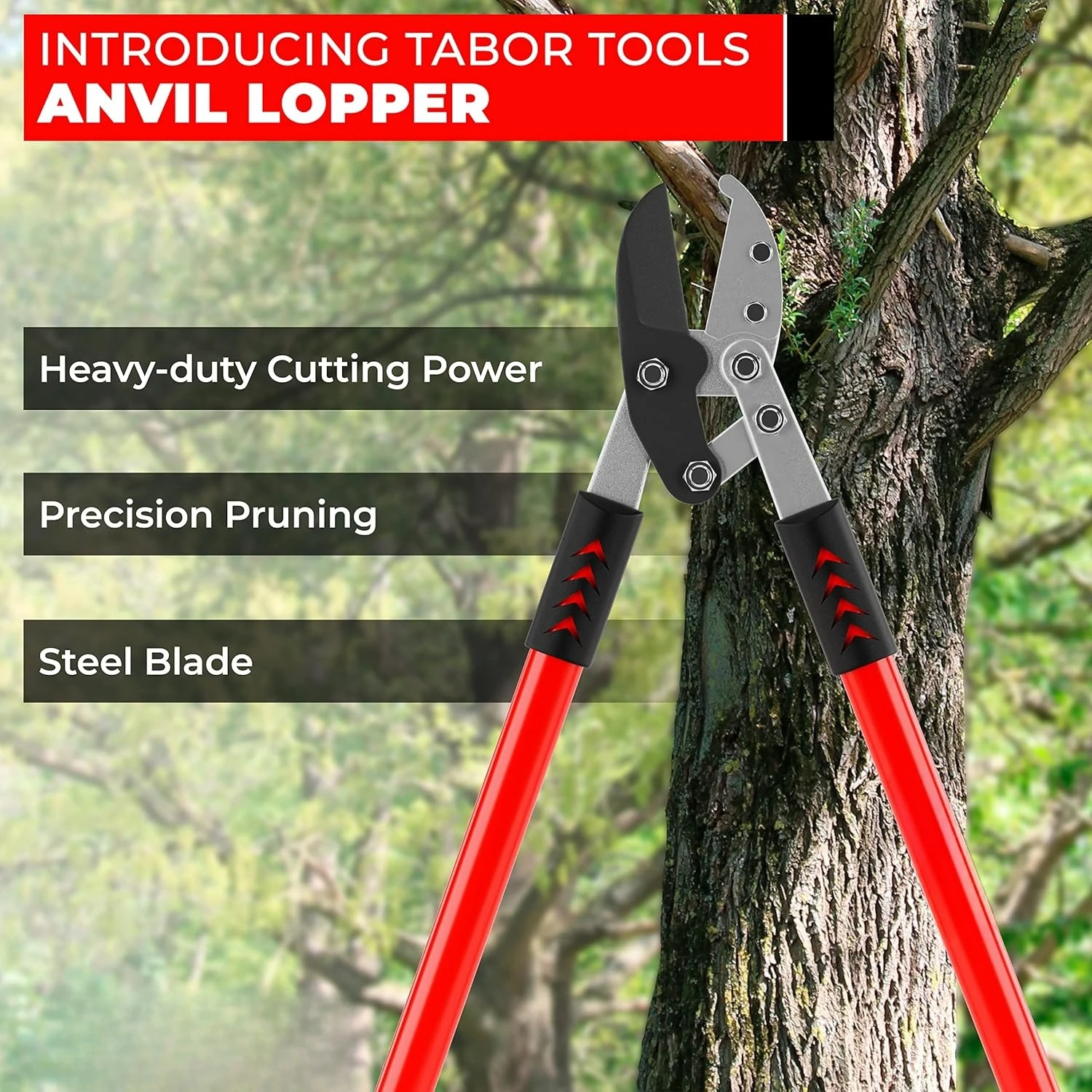 

GG12A Anvil Lopper with Compound Action, 30 Inch Tree Trimmer, Thick Branch Cutter with ⌀ 2 Inch Cutting Capacity