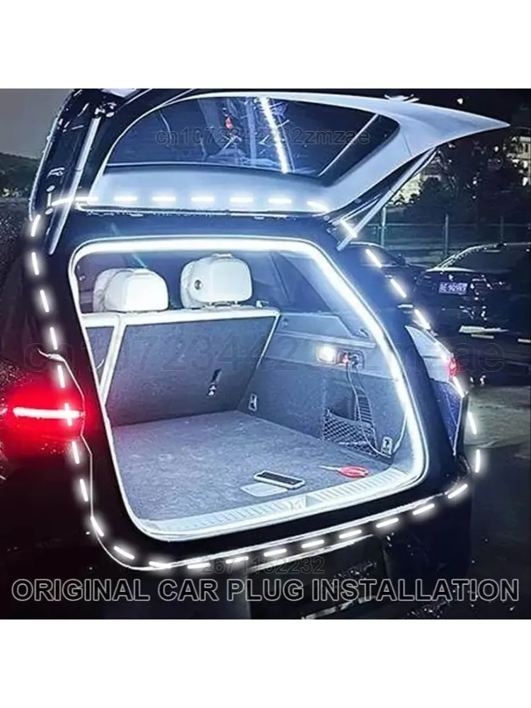 Taśma LED do oświetlenia bagażnika samochodowego, 200 cm/400 cm, elastyczna taśma dekoracyjna z PVC, automatyczna lampa nastrojowa z czujnikiem ruchu, uniwersalna do SUV. — 2