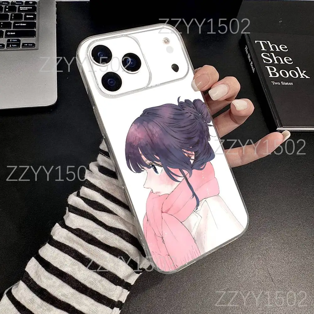 حافظة هاتف K-Kaoruko Waguri لهاتف iPhone 17,16,15,14,13,12,11 Pro,Max,Plus,X,XS,XR,SE4,E Mini شفافة ناعمة