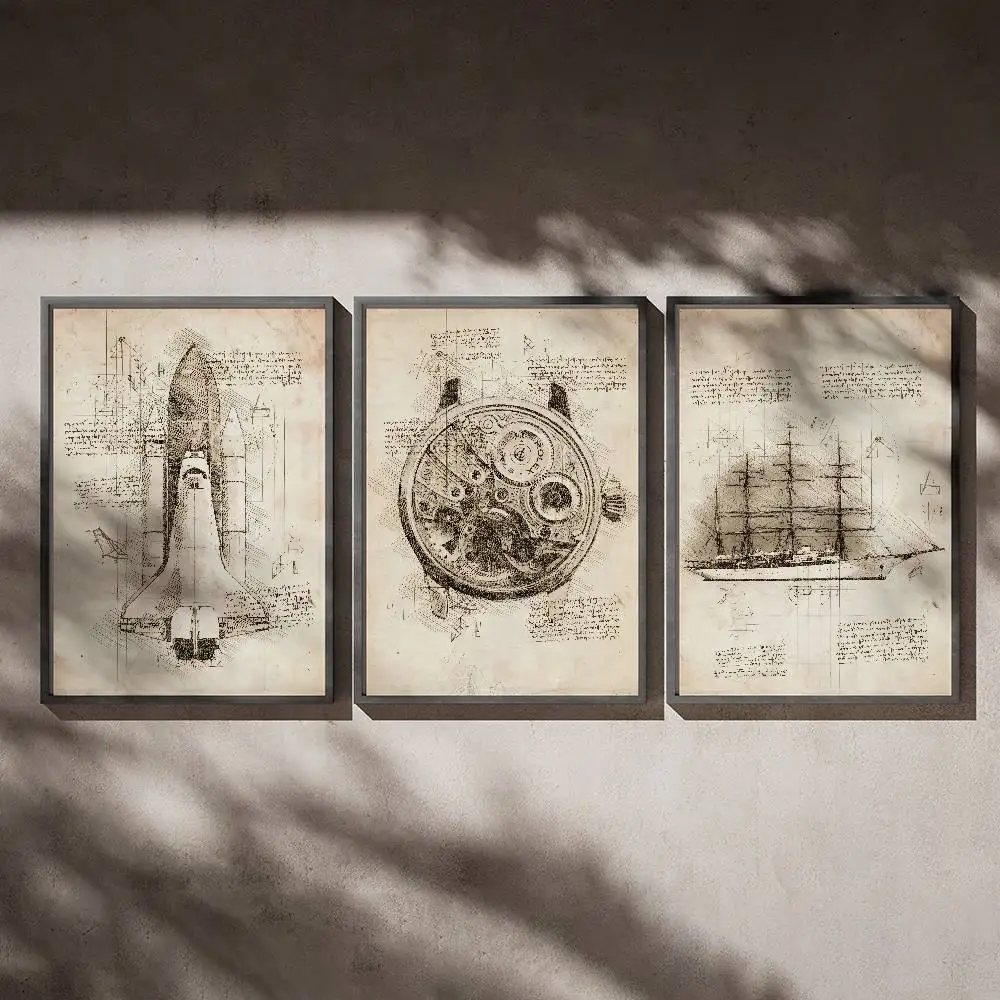 

Vintage Abstract Poster Posters,waterproof Paper Stickers,coffee Shops,bar Living Rooms