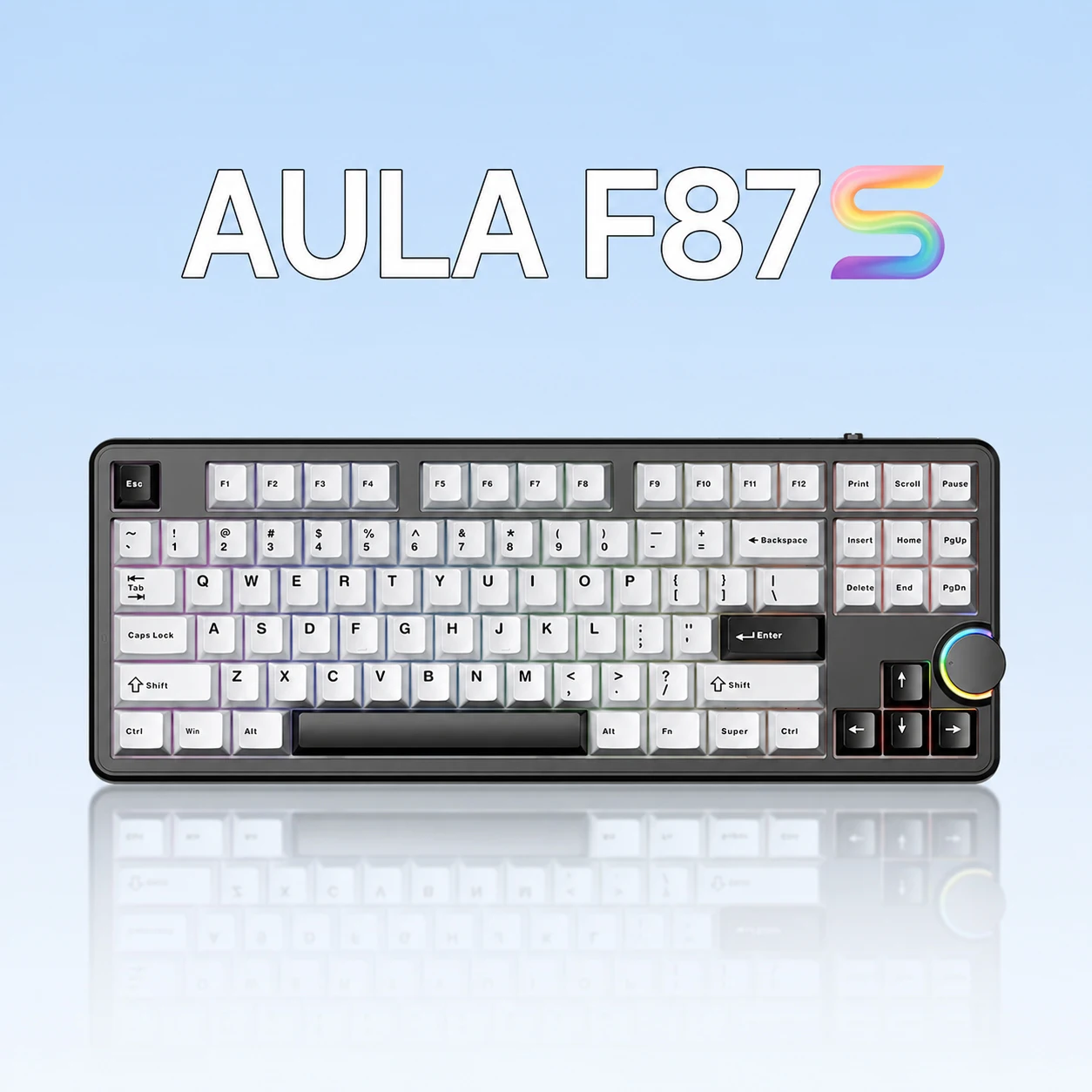 AULA F87S Wireless Mechanical Keyboard Tri-Mode Bluetooth Dual-8K 0.125ms Delay Custom Gasket Structure E-Sports Gaming Keyboard