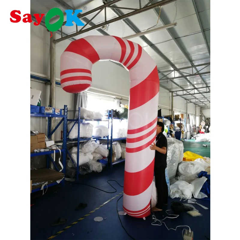 2.5-3.5m Customized High Inflatable Candy Cane Outdoor Candy Cane Decorations For Christmas Party Stage Decor