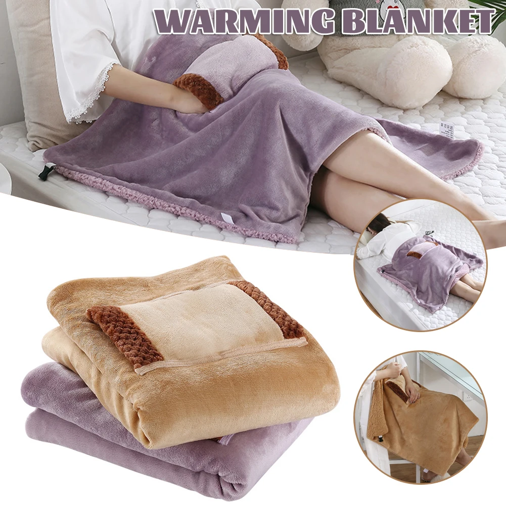 USB Electric Heated Blanket, Thicker Heater, Electric Heating Shawl, Washable Mattress, Thermostat, Warm, 5V