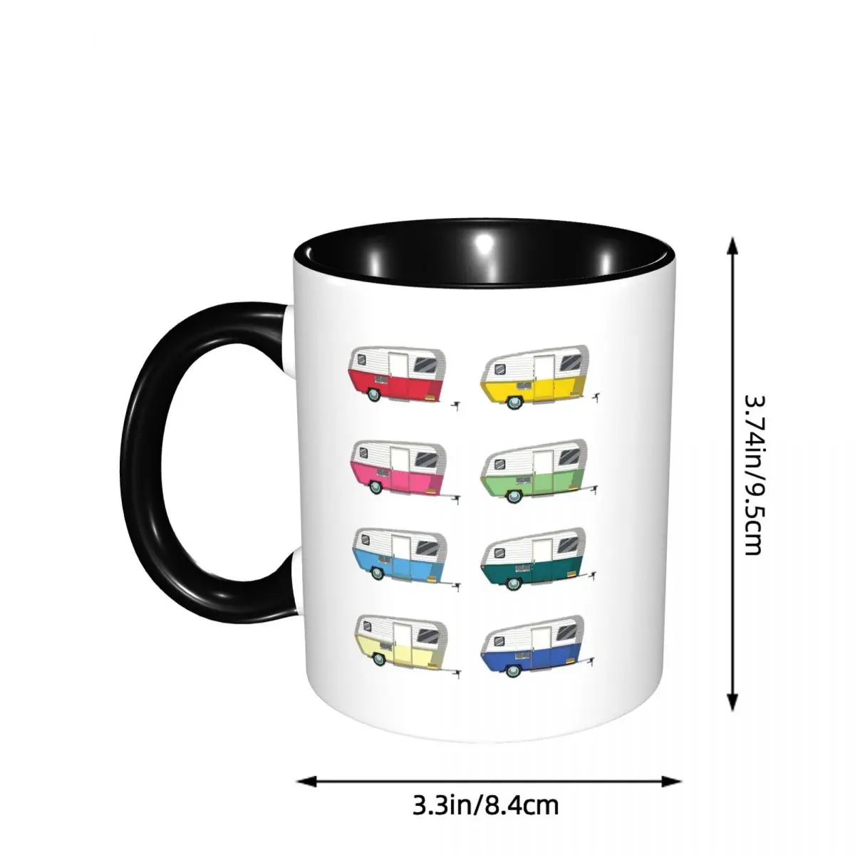 Colourful Vintage Eriba Puck Caravan Daisy Mug Funny Ceramic Coffee Cups Tea Mugs Milk Cup Drinkware Gift for Woman Man