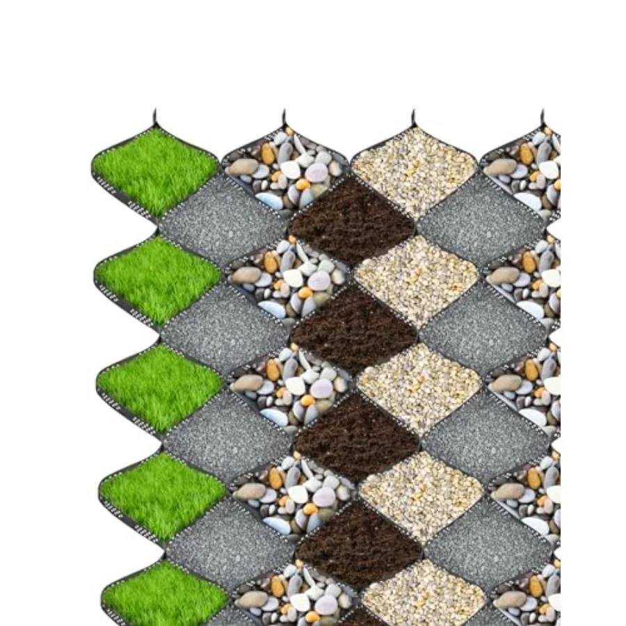 

QWORK Gravel Ground Grid for High Load Bearing 9.8 x 16.4 ft 2 Inch Height 160 Sq Ft Coverage Durable Wear Resistant AntiOxidat