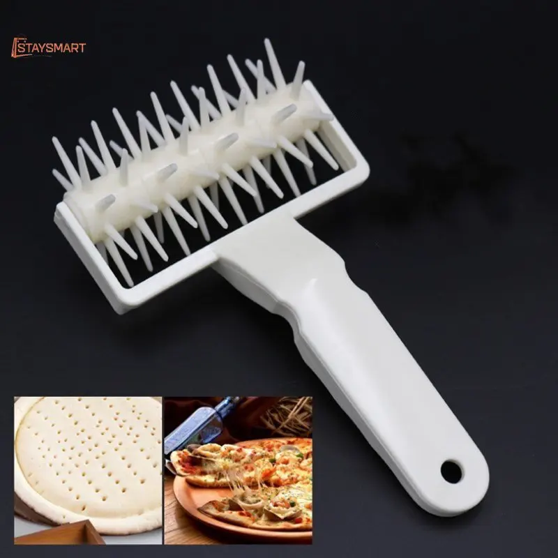 

All-in-one Pizza Tool，Built-in Rotating Needles and Wheel Cutters，Dough Respirator and Lattice Cutter，Essential Baking Gadget