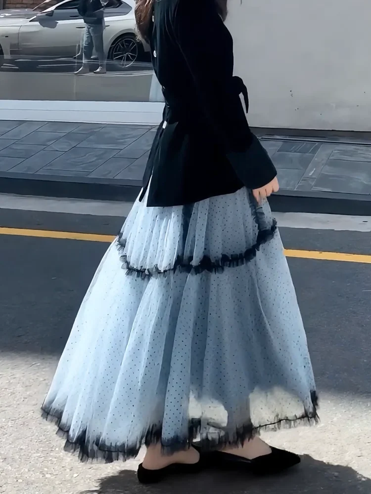 

Весна 2025: Женская свободная длинная юбка в горошек в корейском стиле, модная, универсальная, для повседневной носки, с эффектом стройности, создающая особую атмосферу