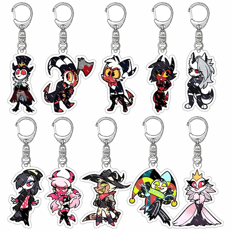 

Anime Hazbin Hotel Figures Q Edition Acrylic Key Rings Fashion Anime Action Figure Collection Toys Bag Pendant Gift in Stock