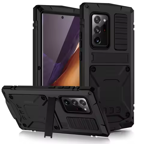 For Samsung Galaxy S25 S24 S23 S22 S21 S20 Plus Note 20 Ultra 360 Full Metal Aluminum Armor Holder Case Shockproof Cover