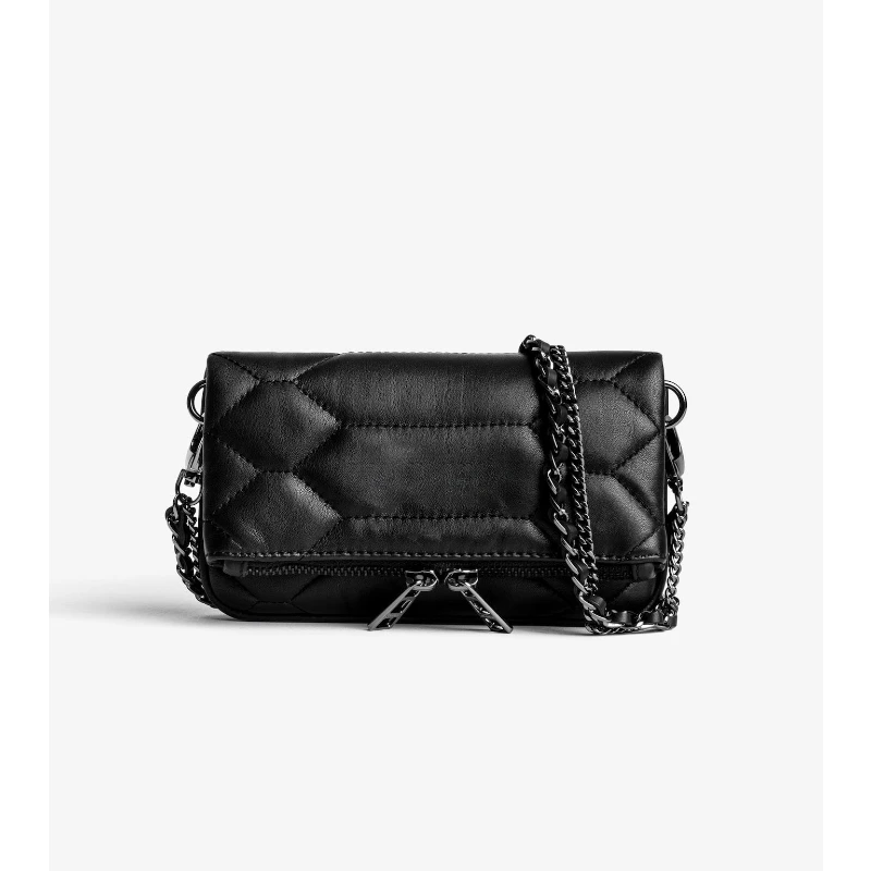 Black Mini Embroidered Makeup Bag New Zadigent Women Fashion Crossbody Bag Luxury Design Vintage Single Shoulder Envelope Bag