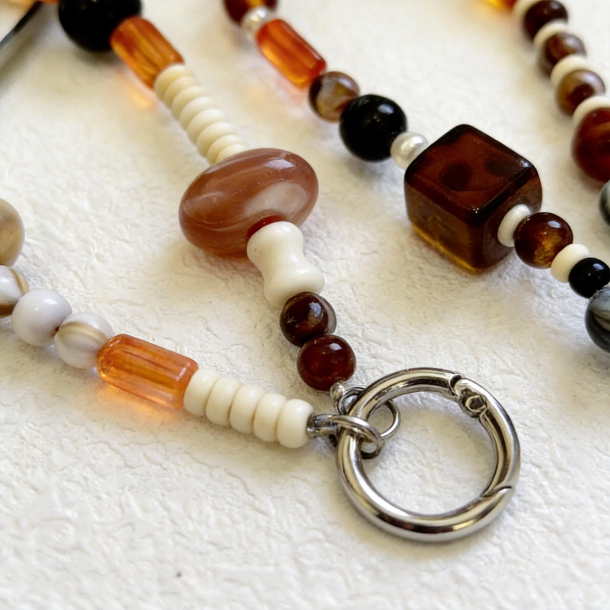 Vintage Amber Phone Handmade Pendant Phone Chain CCD Camera Strap Beaded Keychain Bag Charm Kawaii Gift