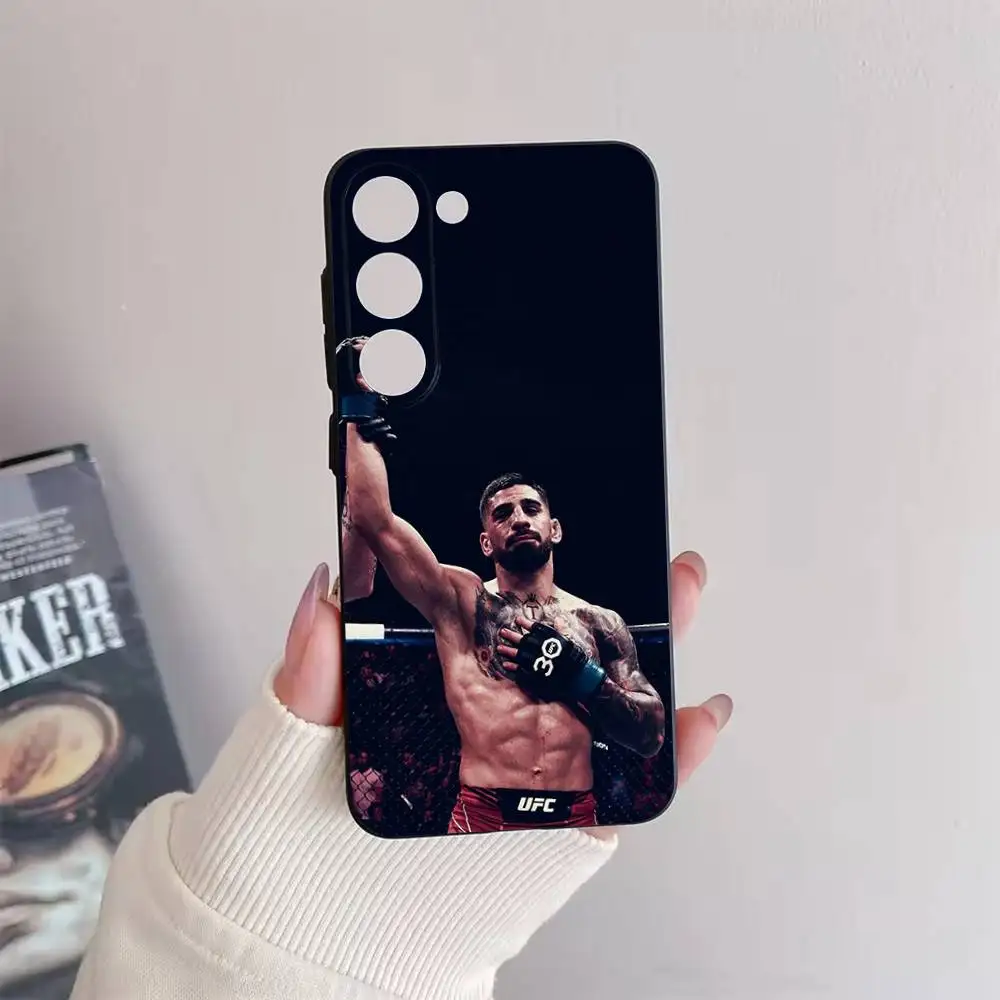 حافظة هاتف I-Ilia Fighting T-Topuria لهاتف سامسونج جالاكسي A73,72,51,53,52,71,22,5G,Note,J7,8,9 غطاء أسود ناعم