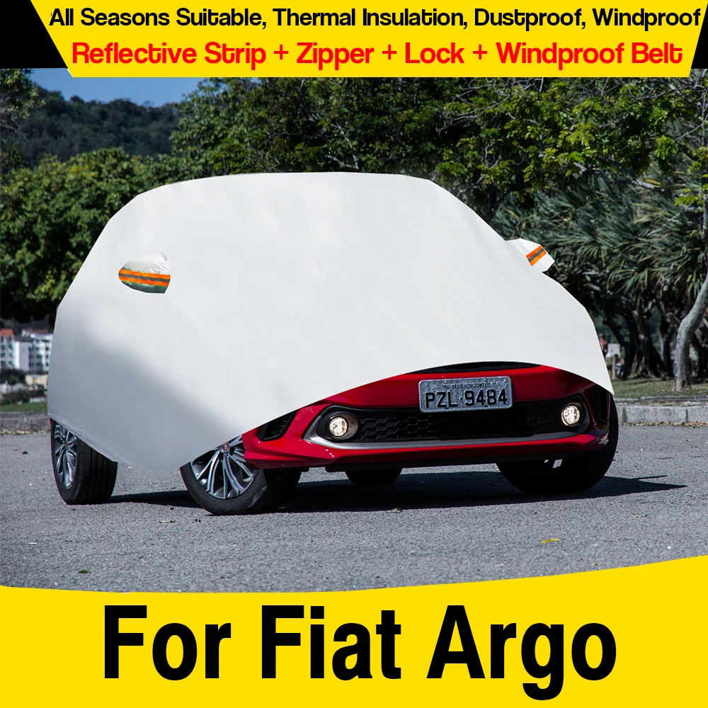 Car Cover For Fiat Argo 2016-2027 Sun Rain Dust Snow Paint Protection Auto Cover with Zipper