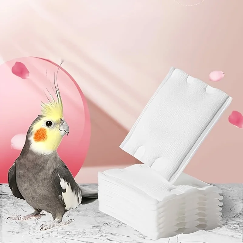 30/50 Stück Papageien-Vogelwindeln, saugfähige Vliespads für Nymphensittiche und Wellensittiche, auslaufsichere Urinpads für kleine Vögel – Detail 3