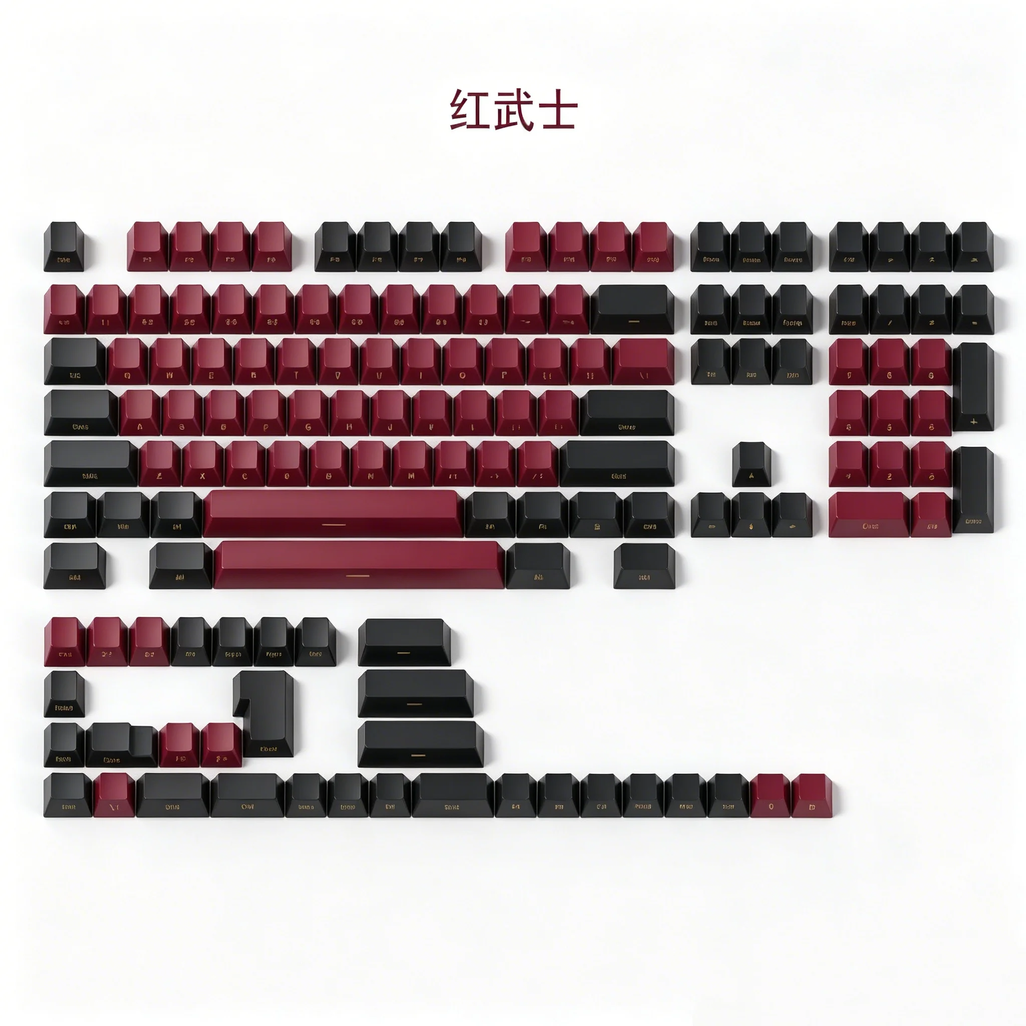 

140 Side carving GMK Red Warrior Keycaps PBT Dye Subbed Key Caps Cherry Profile Keycap With 2.25U 2.75U 3U 7U Spacebar ISO Enter