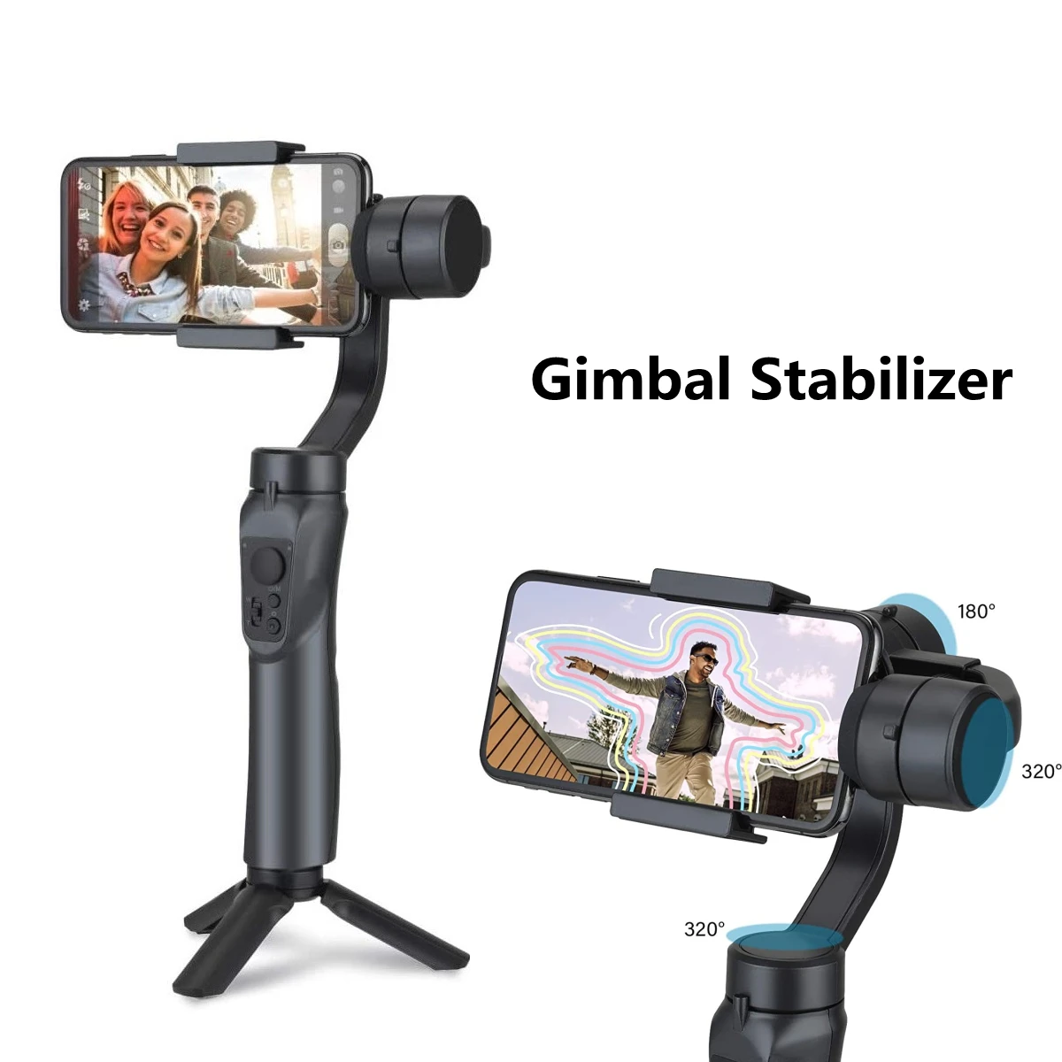 2024 F6 3Axis gimbal stabilizer cellphone Video Record Smartphone Gimbal For Action Camera phone Handheld