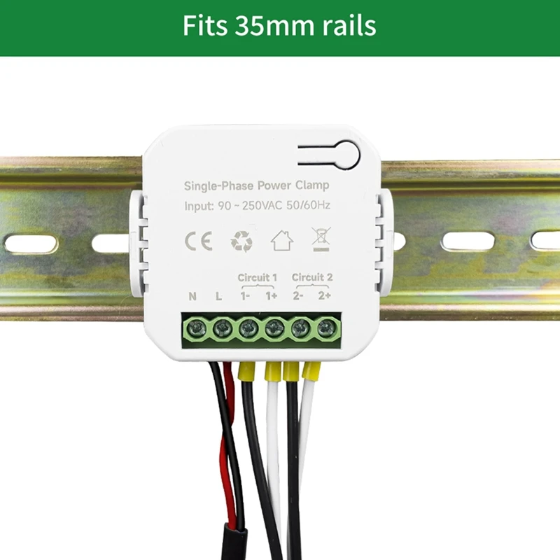 Tuya Smart Wifi Contatore di energia + Morsetto per trasformatore di corrente 90- 250 V Kwh Monitor di potenza Statistiche di elettricità-ABDQ