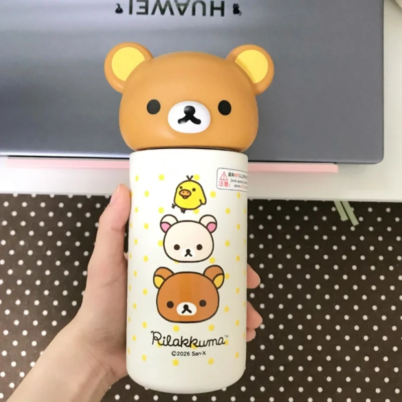 360Ml Rilakkuma Food-Grade 316 Stainless Steel Thermos Cup Gym Exercise Portable Handheld Cup Friend's Christmas Ideal Gifts