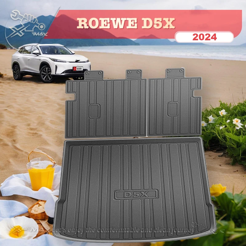 For ROEWE D5X 2024 TPE Custom Fit Car Trunk Mat All Season Black Cargo Mat 3D Shaped Laser Measured Trunk Liners