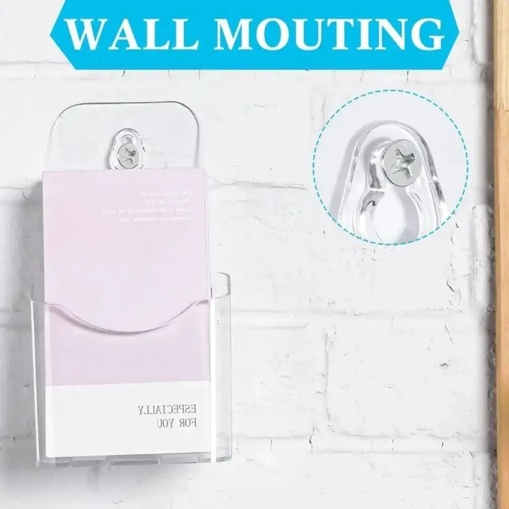 Booklet Plastic A6 Brochure Holder Acrylic Countertop Wall Mount Transparent Portable Pamphlet Holder Men