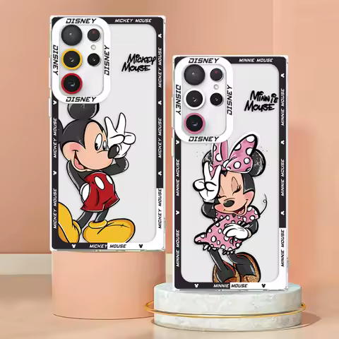 Phone Case for Samsung Galaxy Note 10 20 Ultra S20 S23 S21 S25 Ultra S22 S24 FE S10 Plus Soft Cover Disney Mickey Minnie Mouse